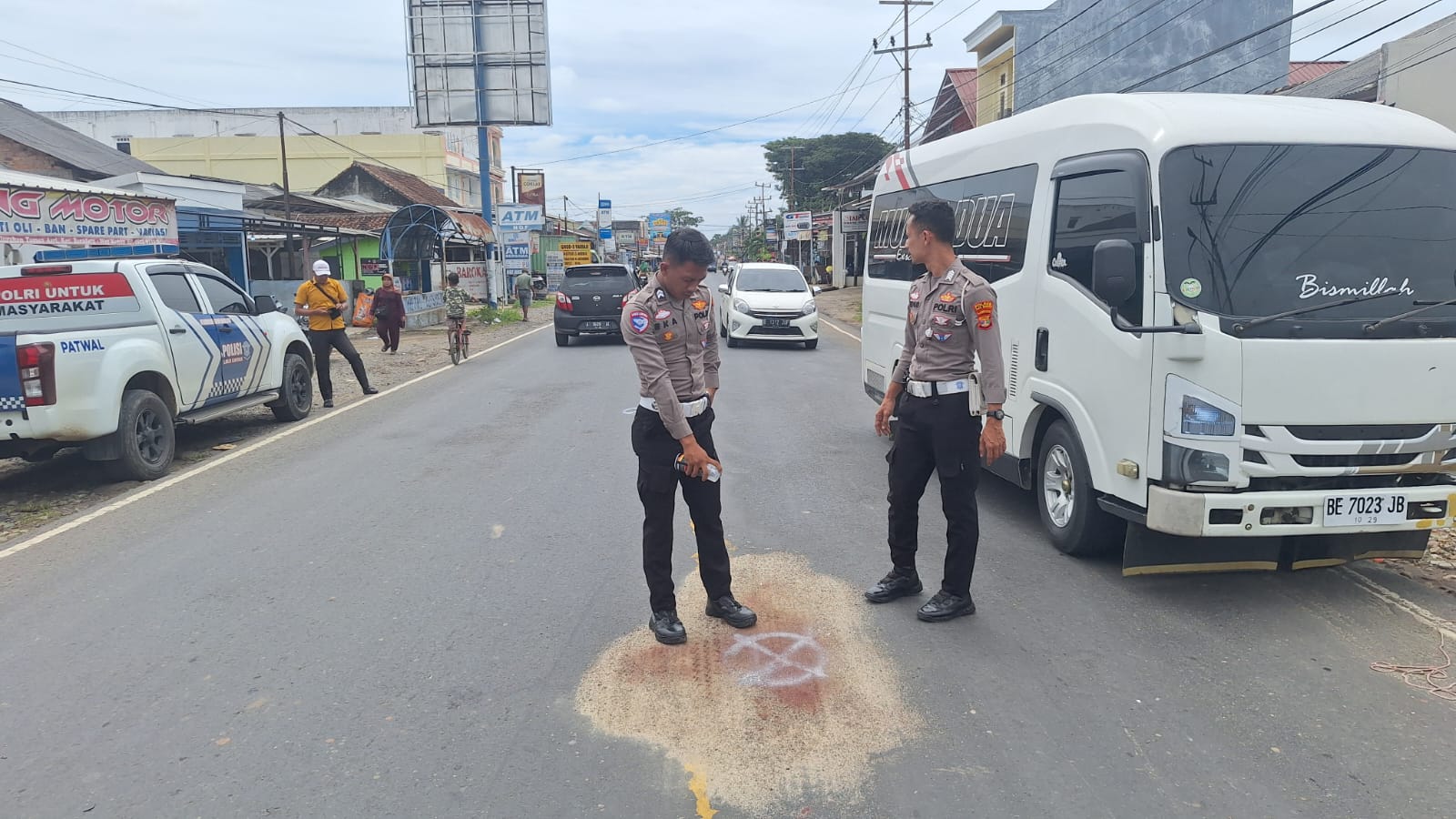 Satlantas Polres Way Kanan Datangi Laka Lantas Akibatkan 1 Korban MD di Baradatu