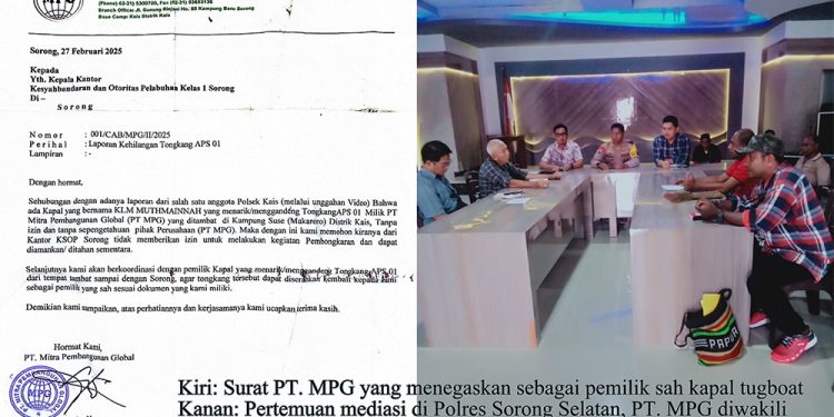 Terkait Kisruh Tugboat di Sorong, Tetiba Muncul Perusahaan Siluman Mengaku Pemilik Kapal