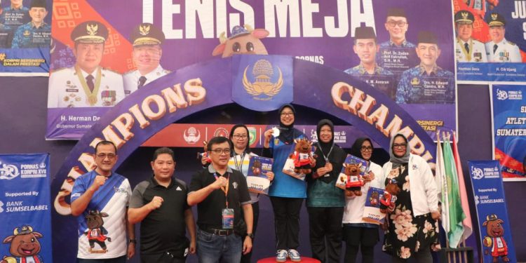 Kontingen Lampung Tambah Pundi Medali dari Cabor Tenis Meja Pada Pornas Korpri 2025