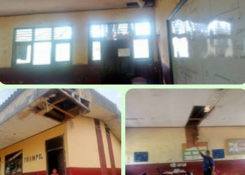 Miris.!!! Gedung Sekolah UPTD SDN 29 Negeri Katon Bocor dan plafonnya pun sudah hancur, Tak Layak di Sebut gedung Pendidikan